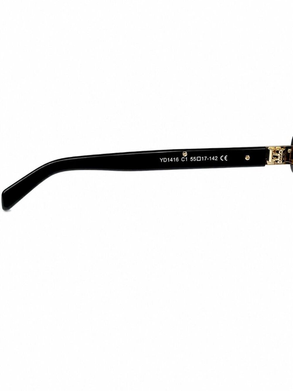 Black and Gold Geometric 55-17-142 Eyeglass Frames - Picture 4 of 10